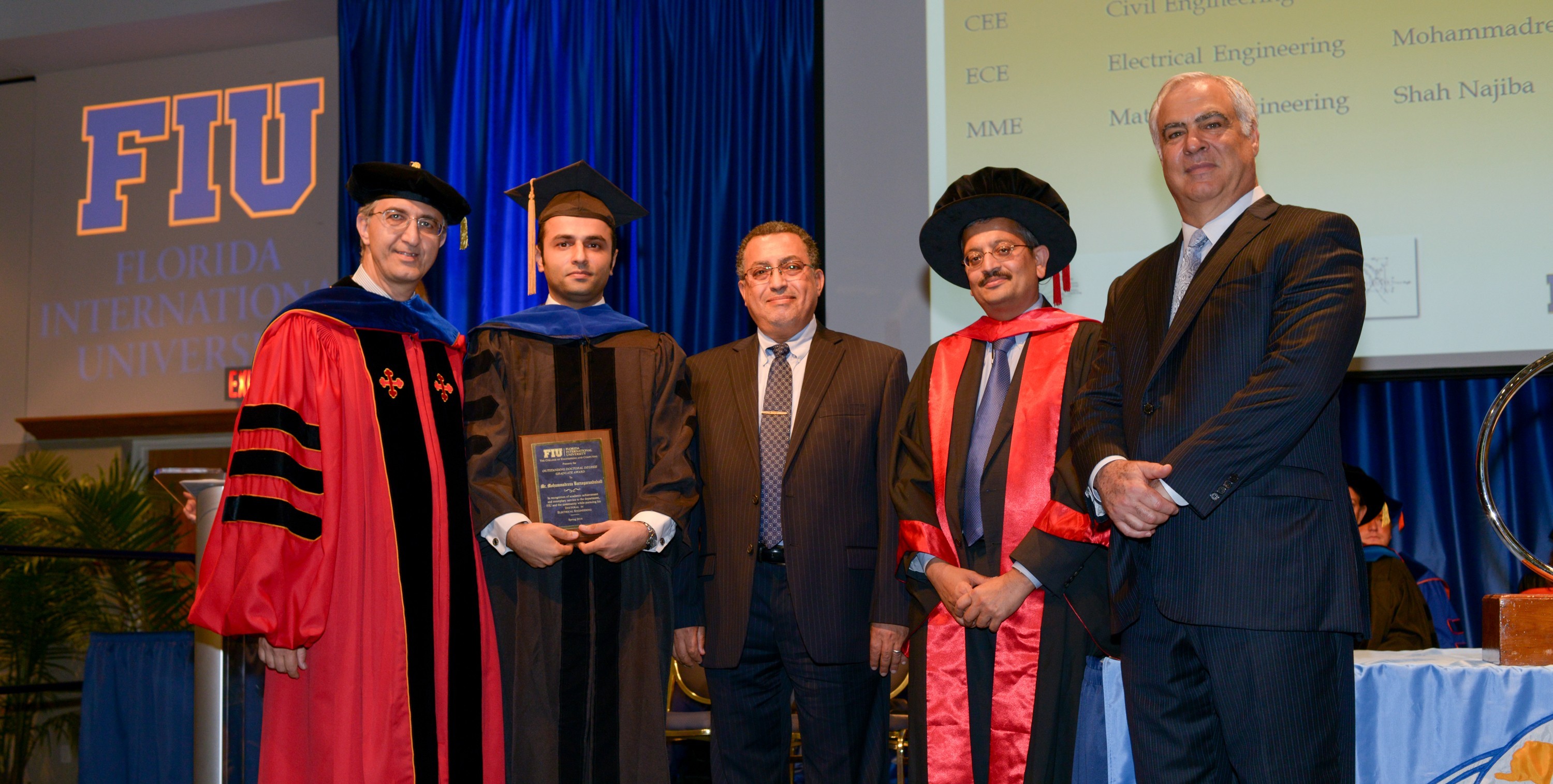 Mohammadreza Barzegaranbaboli receives the outstanding doctoral degree award of Florida International University