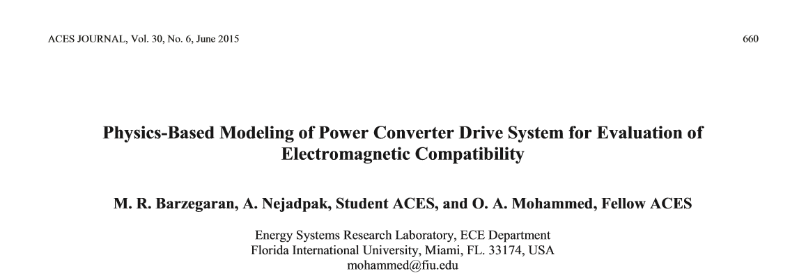 Physics-Based Modeling of Power Converter Drive System for Evaluation of Electromagnetic Compatibility