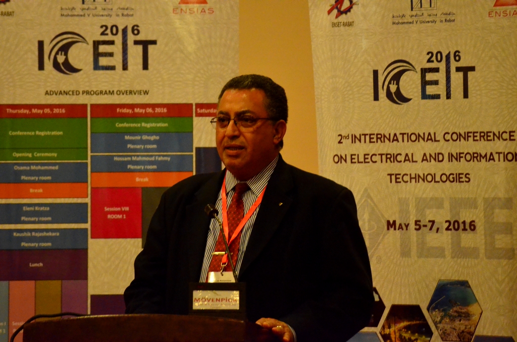 Professor Osama Mohammed giving the keynote address at the 2016 IEEE 2nd International Conference on Electrical and Information Technologies (ICEIT 2016), held in TANGIER, Morocco on 4-7 May, 2016