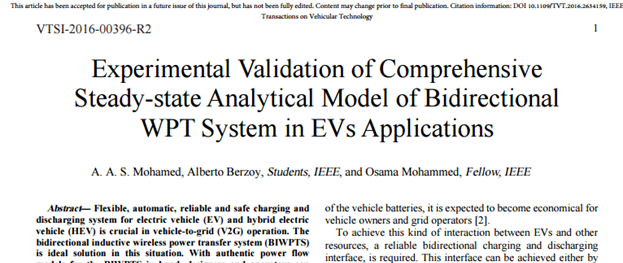 Experimental Validation of Bidirectional WPT System