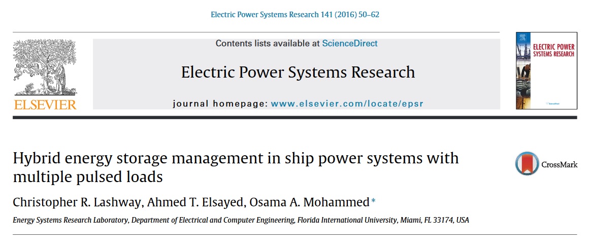 Hybrid energy storage management in ship power systems with multiple pulsed loads