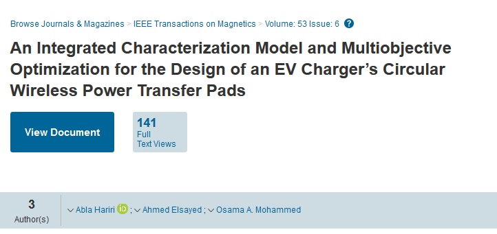 An Integrated Characterization Model and Multiobjective Optimization for the Design of an EV Charger’s Circular Wireless Power Transfer Pads