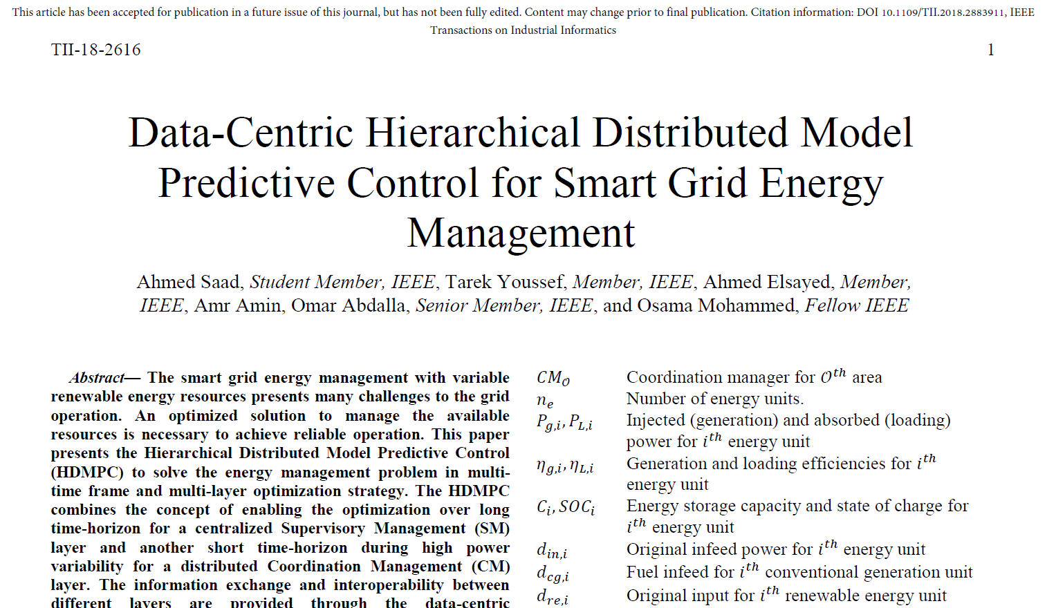 Data-Centric Hierarchical Distributed Model Predictive Control for Smart Grid Energy Management