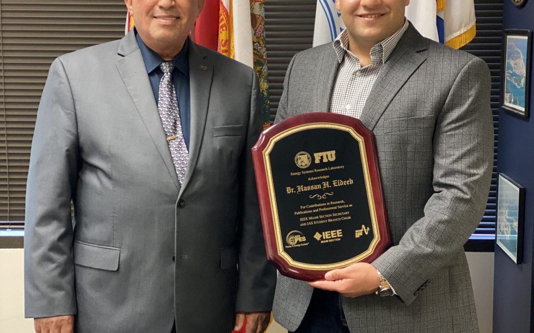 IEEE Miami Section Recognize Dr. Eldeeb for his services and Academic Achievements
